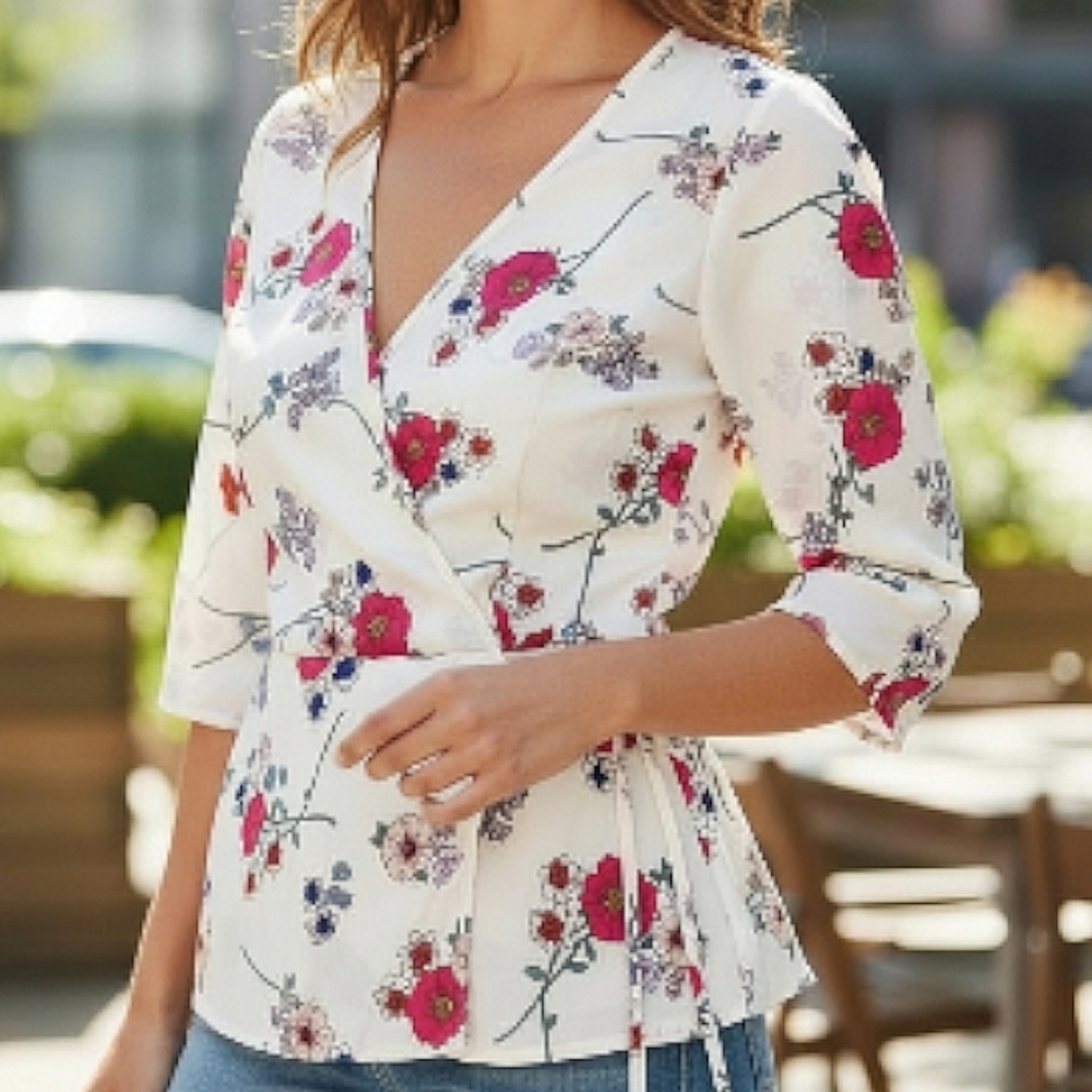 NWT! Sienna Sky Wrap Blouse